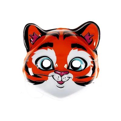 Карнавальная маска Тигра оранжевая с белой гривой (id 96304970), купить в  Казахстане, цена на Satu.kz