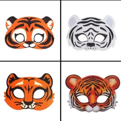 Маска тигра Низкополигональная 3D-маска, маска тигра из бумаги своими  руками, полигональная маска в формате PDF - LACRAFTA