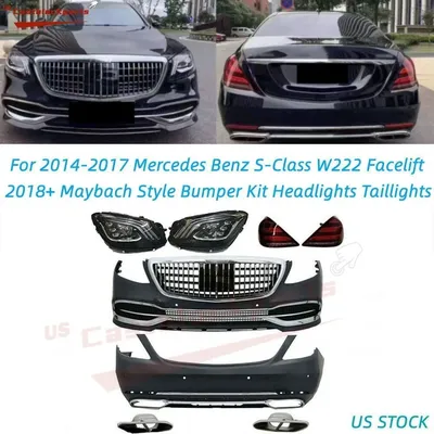 For Mercedes W222 S Class Upgrade 18+ Maybach Facelift Light Bumper Body  Kit | eBay