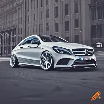 White mercedes cla 250 with tuning modifications on Craiyon