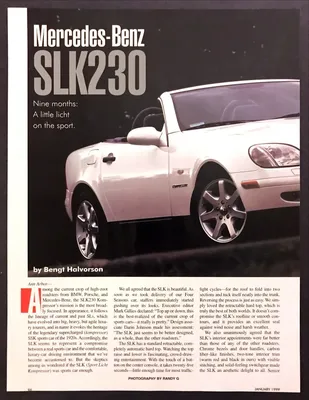 1998 Mercedes-Benz SLK 230 Convertible Road Test Technical Data Review  Article | eBay