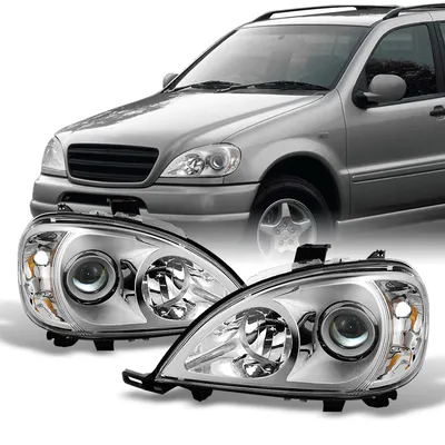 Amazon.com: AKKON - For 1998-2001 Mercedes Benz W163 ML320 ML430 M Class  Projector Chrome Headlights Left/Right Headlamp : Automotive