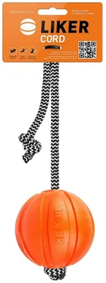 Игрушка для собак мячик ЛАЙКЕР Корд на шнуре d 7 см, PitchDog Liker купить  с доставкой в интернет-магазине зоогастроном.ру