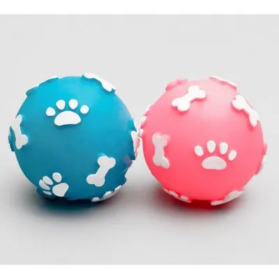 Купить Мячик пищащий \"Лапки\" для собак, 5,5 см, микс цветов в  интернет-магазине Zoomarket