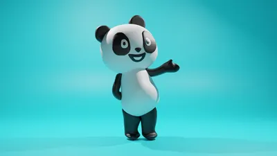 Иллюстрация Милая панда, детский персонаж в стиле 2d, детский,