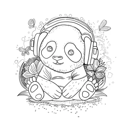 Фото Милая панда с подушкой в виде сердца, by Ploopie