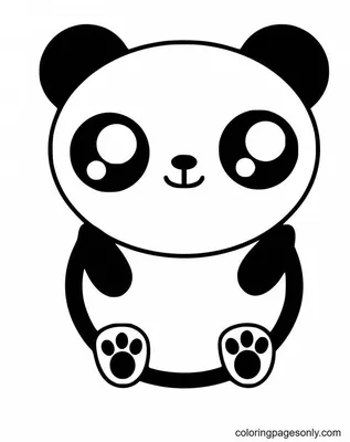 Милая панда на белом фоне Векторное изображение ©Reginast777 255428508
