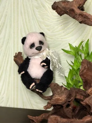 Panda Teddy Bear with Plaid Bow 12 Inches Panda Soft Toy