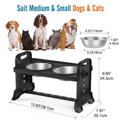 Миски для собак на подставке, регулируемая, 2 х 0.75 л (h 32 см) - купить с  доставкой по выгодным ценам в интернет-магазине OZON (282386310)
