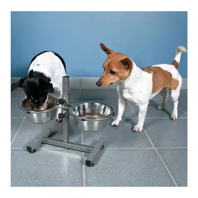 Миски Trixie для собак, на регулируемой подставке, металлические, 24 см,  2х2.8 л от бренда Trixie