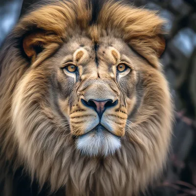 Морда льва во весь экран» — создано в Шедевруме
