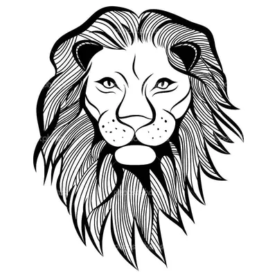 Фото Рисованная морда льва
