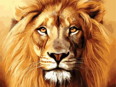 Рисунок морды льва - 77 фото