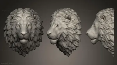 Морда льва 3D - Чертежи, 3D Модели, Проекты, Модели для станков ЧПУ