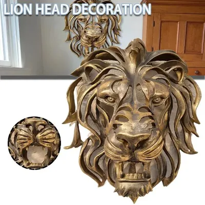 Резное панно \"Голова льва\" купить в интернет-магазине