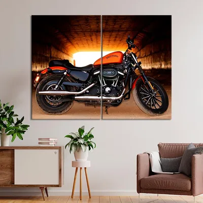 Фото мотоцикла Harley Davidson в стиле арт
