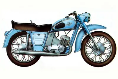 Рисунок Мотоцикла ИЖ 56 с преобладанием зеленого цвета