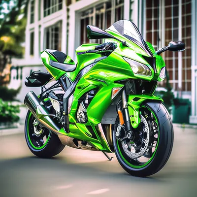 Прикоснитесь к истинной мощи Мотоцикла Kawasaki на этой фотографии