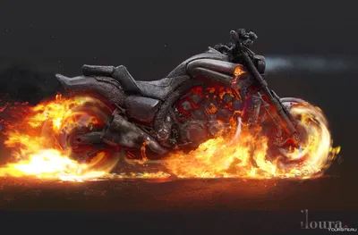 Фотка мотоцикла призрачного гонщика на mac в Full HD.
