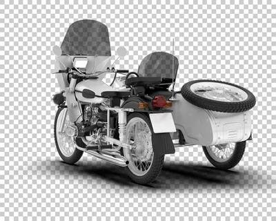 Картинка мотоцикла с коляской в стиле iOS