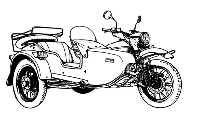 Рисунок Мотоцикла Урал в 4K: величие и мощь на экране