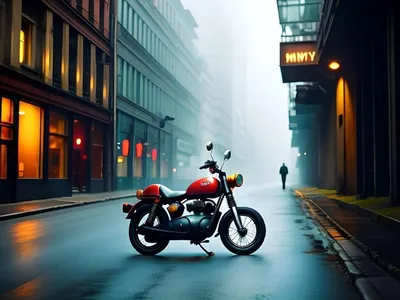 Фото мотоцикла на улице в формате JPG, PNG, WebP
