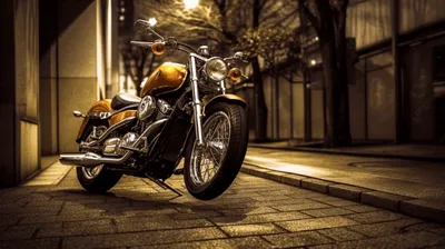 Красивые обои с изображением мотоцикла на улице