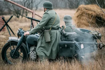 Фотк с военными мотоциклами Вермахта