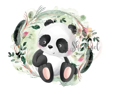 Иллюстрация очаровательной панды на мультфильме | Премиум Фото