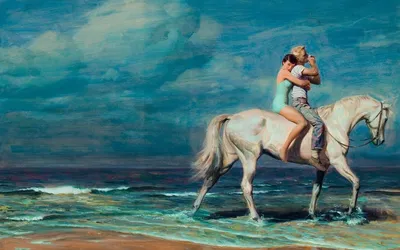 Сексуальный мужчина на коне. Молодой жокей тренирует лошадь для езды.  Красивый, красивый ковбой ездит на лошади на красивой стороне природы.  стоковое фото ©Tverdohlib.com 394185512