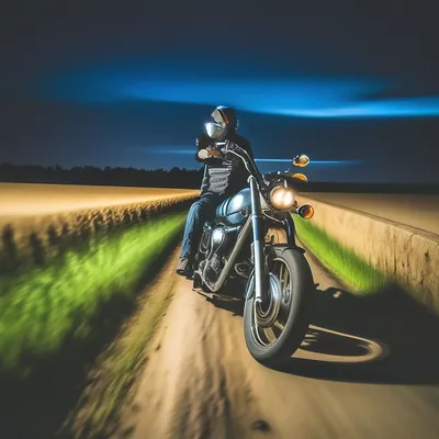 Ностальгия и романтика на фото с ночной поездки на мотоцикле