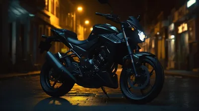 Красивая фотка мотоцикла ночью в хорошем качестве