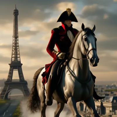 Наполеон на коне, Париж, Эйфелева …» — создано в Шедевруме