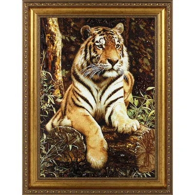 Картина за номерами Тигр у бамбуковому гаю, кольорове полотно, 40*50 см,  без коробки (ID#1857712733), цена: 269 ₴, купить на Prom.ua