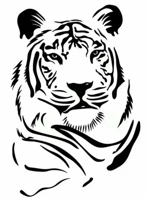 Тигр рисунок для выжигания | Животное трафарет, Татуировки с тигром,  Иллюстрации с тигром