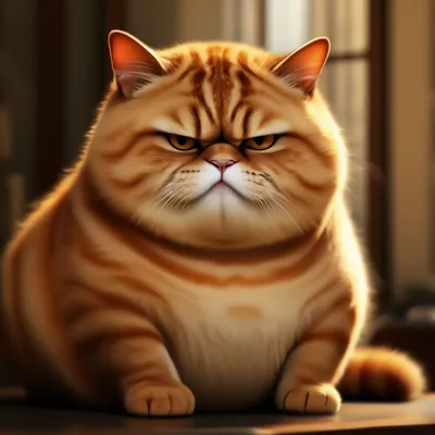 Толстый недовольный кот милый🐱» — создано в Шедевруме