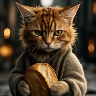 Бандитский захудалый недовольный кот …» — создано в Шедевруме