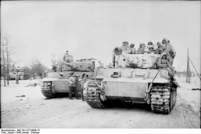 Немецкий танк «Тигр», уничтоженный в районе Ла Фовтьер — военное фото