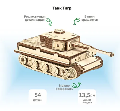 Модель для сборки Звезда Немецкий Танк Тигр 1 купить по цене 12790 ₸ в  интернет-магазине Детский мир