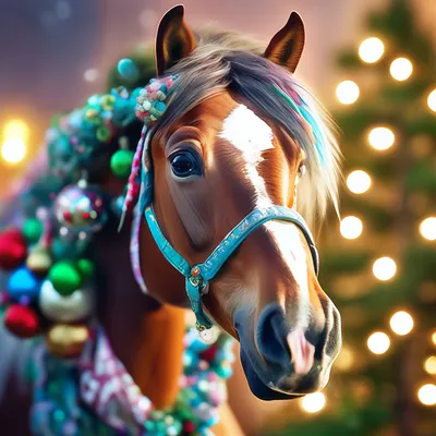 Новогодняя лошадь фото 