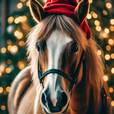 Лошадь и снег: новогодние обои, картинки, фото 1600x1200