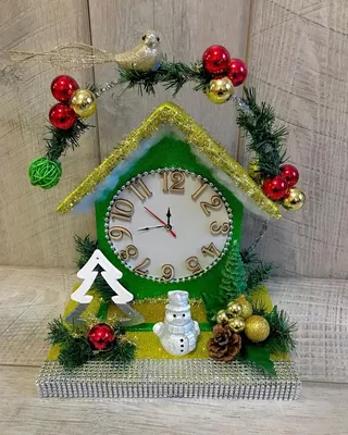 Кружевное декоративное панно \"Новогодние часы\" купить за 1858 руб. на  hady.ru