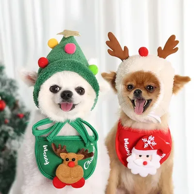 Забавная собака, Рождественская шляпа, домашние животные, Санта нагрудники,  новогодние вечерние костюмы для косплея, Кепка с емблемой щенка, милые  аксессуары для кошек, собак, кошек, рождественский подарок | AliExpress