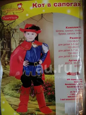 Карнавальный костюм КОТ В САПОГАХ для мальчика 7,8,9,10 лет детский новогодний  костюм КОТА В САПОГАХ (ID#1507113720), цена: 850 ₴, купить на Prom.ua