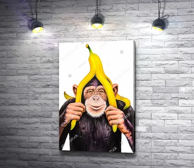 Обезьяна с бананом» — создано в Шедевруме