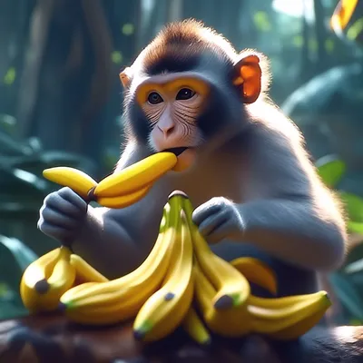 Одна смешная обезьяна ест банан Стоковое Фото - изображение насчитывающей  тайско, звеец: 31788252