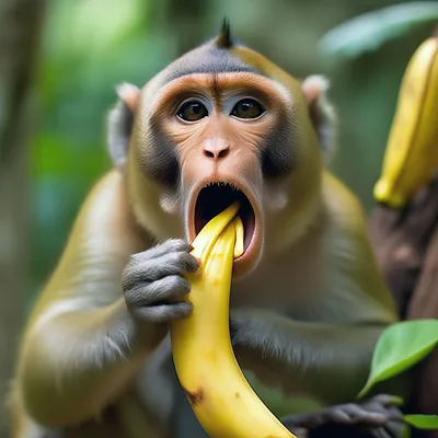 Обезьяна с бананом изображение. изображение: 3541404