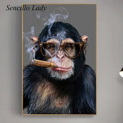 Обезьяна с сигаретой на картинке, скачать аватар с курящим приматом —  Фотографии на аву
