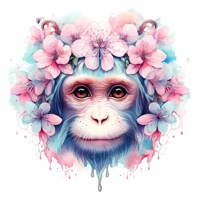 Картинки обезьянка с цветами (57 фото) » Картинки и статусы про окружающий  мир вокруг