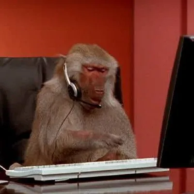 Обезьяна без ушей, Шимпанзе за компьютером, Mauro - Memepedia